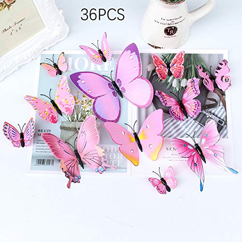 Adesivo de ímã de geladeira, desenho 3D borboleta ímãs de geladeira adesivos de quadro branco para d