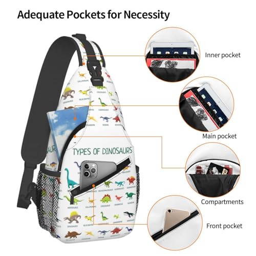 Mochila tipo bandolera para pecho con diseño de dinosaurios miniatura 3