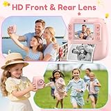 Kids Camera Instant Print, 48MP Instant Camera with 32GB Card & Photo Paper & Sticker, 1080P Videos Toddler Cameras for Childrens, Christmas Birthday Gifts for 10 Year Olds Girls Boys - Image 5