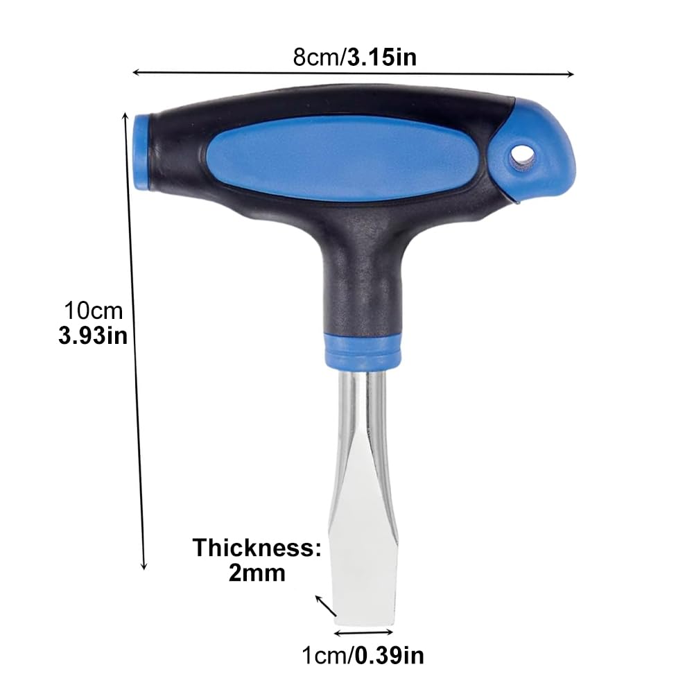 Tournevis à Tête Plate, Poignée En T De 1 Cm, Outil De Tournevis à Tête Plate Pour Vis Fendue à Dégagement Rapide, Tournevis Ergonomique Pour Trépied D' Appareil Photo Monopode (noir + Bleu