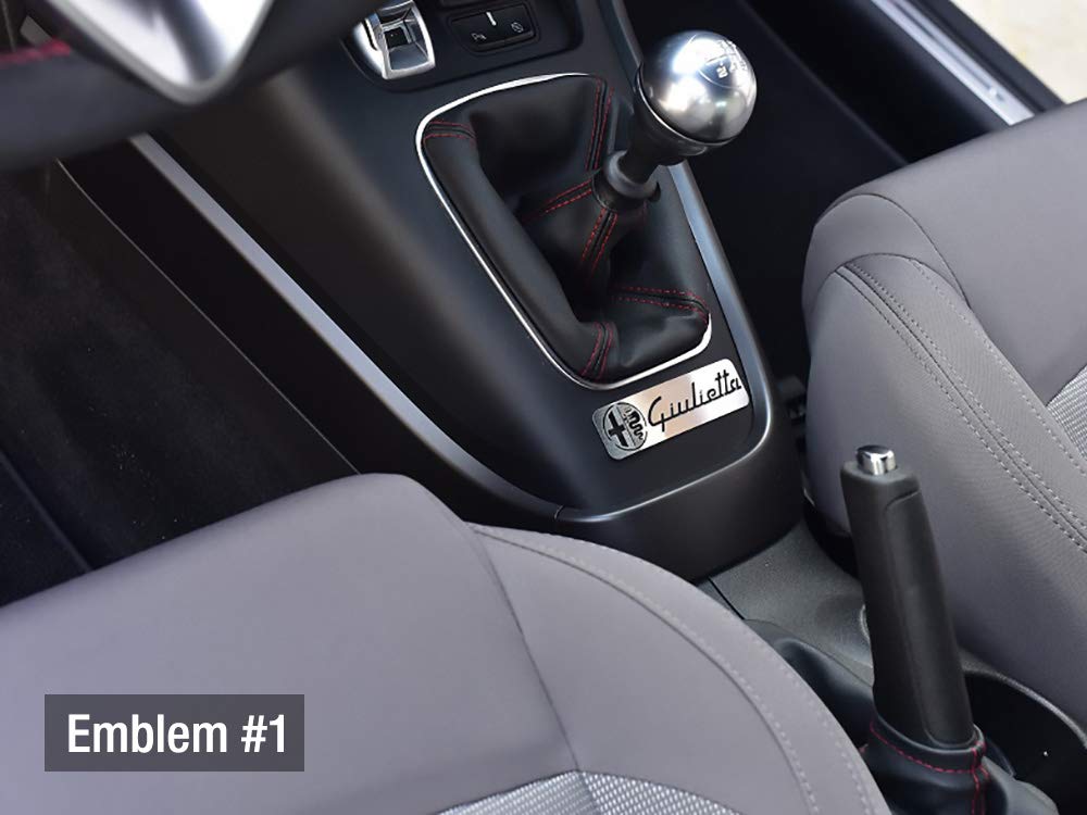 Copertura In Acciaio per Alfa_Romeo GIULIETTA - 1 Pezzo Copertura dell'emblema Targa Inox Metallo Spazzolato Interni Fatto Su Misura Decorazioni Tuning Accessori