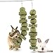 Dricar Hamster Lapin Jouets à Mâcher, 2 Pièces Jouets Molaires Accessoires Naturel Gâteaux d'herbe Boule d'herbe Jouets pour Lapins Hamsters Chinchillas Cobayes Cochons d'Inde Écureuil Gerbille