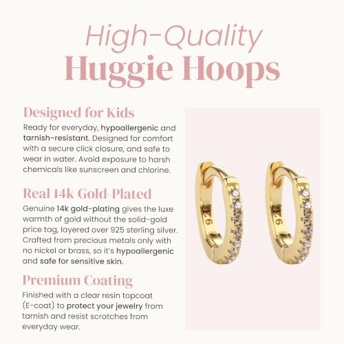 Image of Cherished Moments Huggie Earrings, .925 Sterling Silver or 14k Gold-Plated