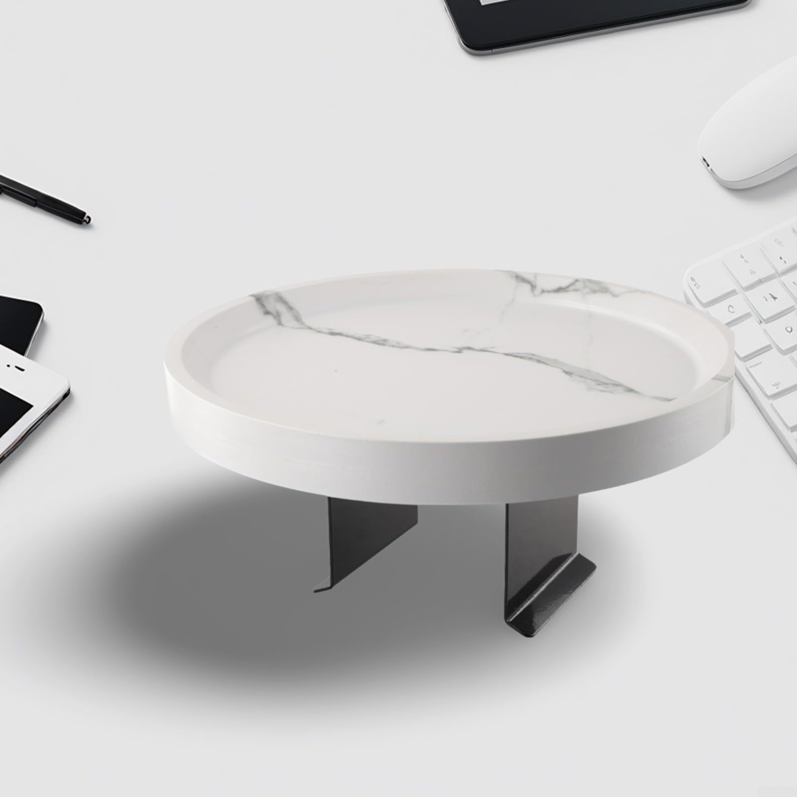 Bandeja ajustable para brazo de sofá, con clip, de madera, soporte para bebidas, diseño antideslizante para mando a distancia, perfecto para reposabrazos de sofá, color blanco