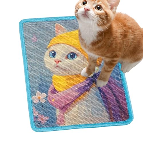 Indoor Cats用 壁設置型キャットスクラッチャー | サイザル素材 室内猫用爪とぎボードパッド | 装飾兼用ペットスクレイチャー 猫用品 | 子猫 家庭 マンション リビング ベッドルーム コーナー向け