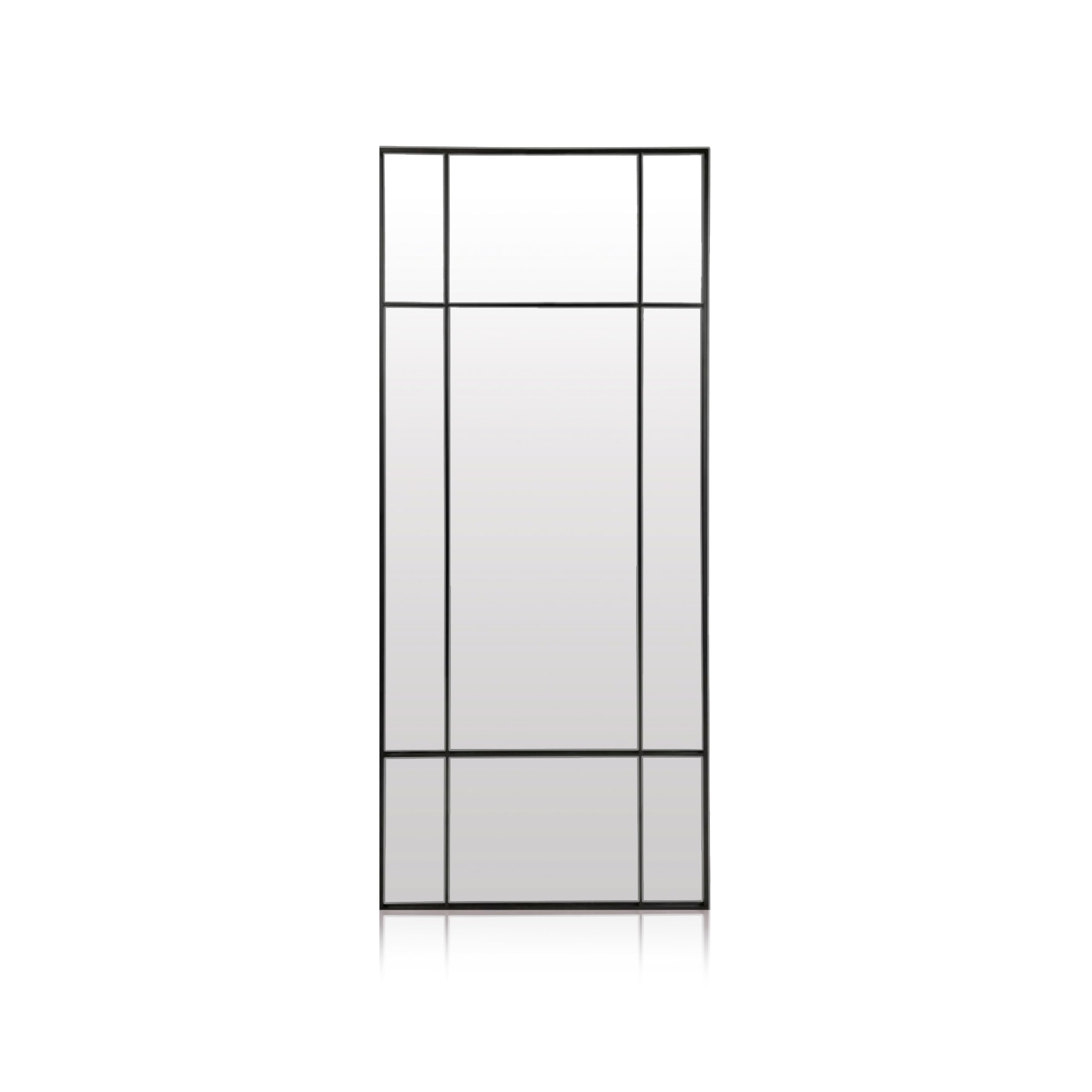 duehome | Square, Espejo de Cuerpo Entero, Espejo Tipo Ventana Rectangular, Estructura Negro, Medidas: 70 cm (Largo) x 170 cm (Alto) x 3,5 cm (Fondo)