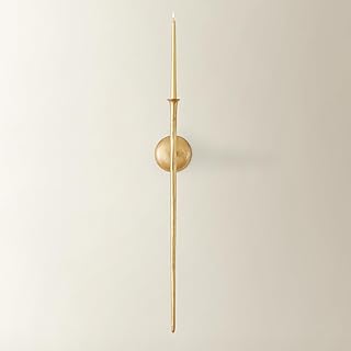 Z Gallerie Aspar Wall Sconce Long Candle Holder in Gold Finish, Retro Chic Wall Decor for Living Room, Vintage Candle Wall Sconce with Timeless Appeal(A Sconce Without Candles)