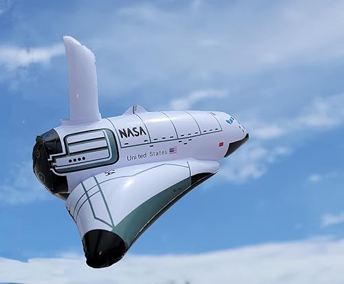 Miniatura 8 de Misión del espacio exterior: astronauta inflable y transbordador espacial (juego de 2) Misión de exploración del cosmos de pie para inflar la fiesta