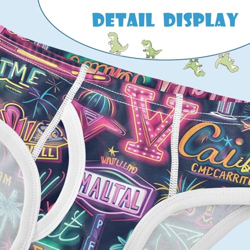 visesunny Boys Cotton Underwear Neon Style Word Firework Printed Toddler Soft Training Briefs Size 2T-8Y for Kids4