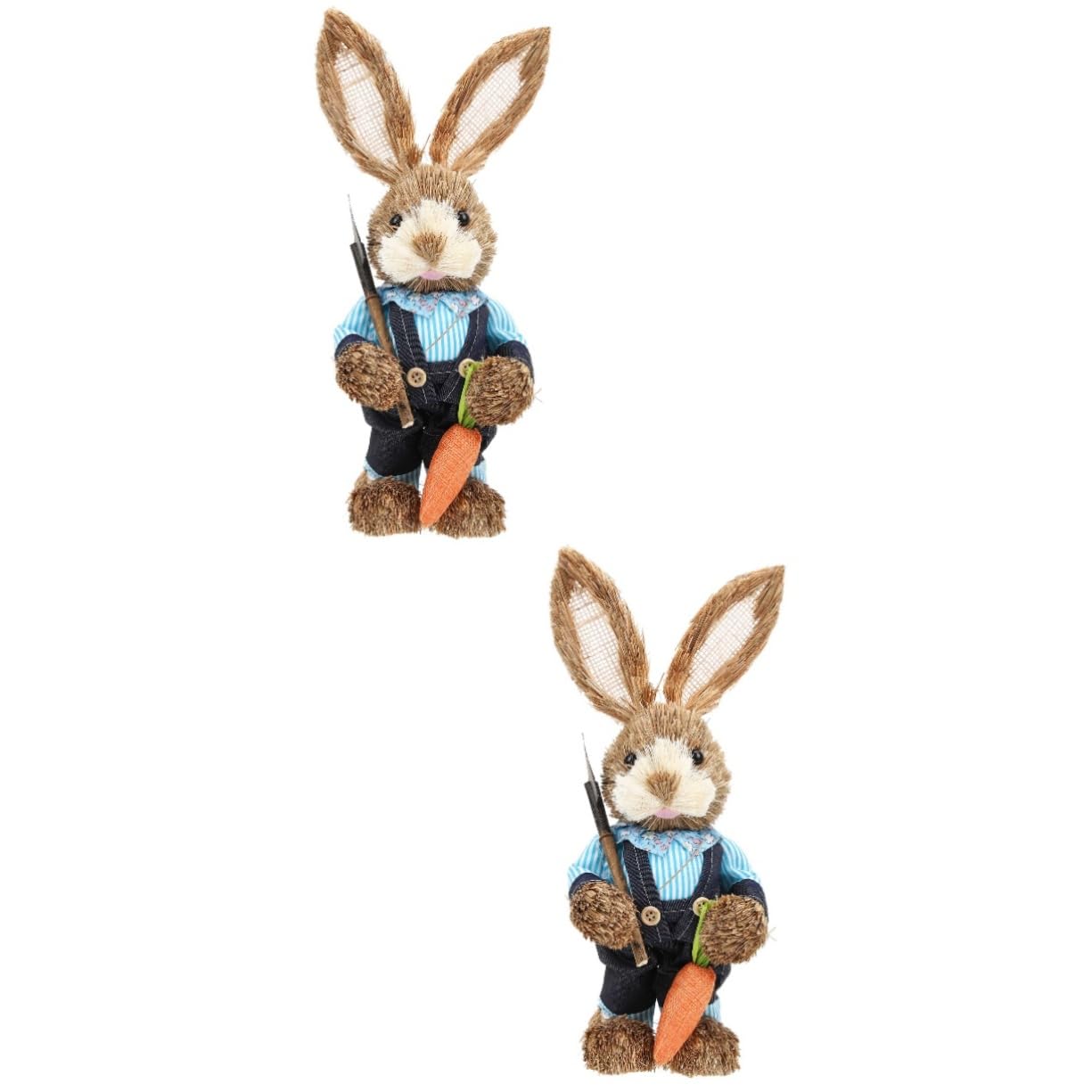 Alipis 2 Pz coniglio di paglia fatto a mano coniglio pasquale easter bunny decorazioni di coniglietti intrecciati statuine di coniglio primaverile decorazioni pasquali statue di conigli