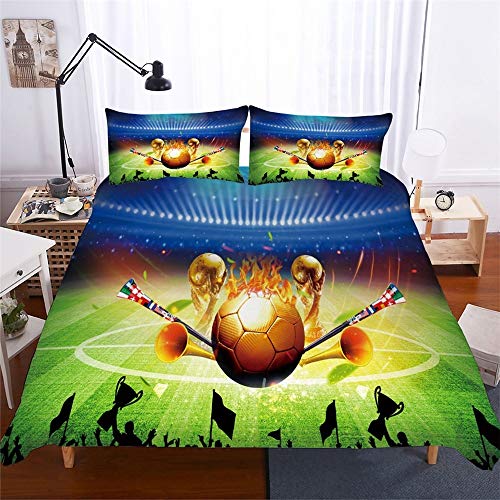 Housse de couette football 3D pour lit enfant difficile à endormir