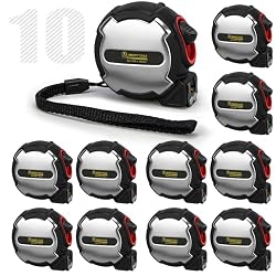 10Pack 10FT Tape Measure, Small Retractable Measuring Tape, Mini Tape Measure with Metric/Inch, Dual Sided, Magnetic Hooks, Rubber + Stainless Steel Case, for Home, Construction & DIY (10ft 10pack)
