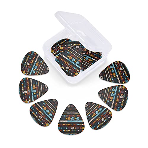 Lot de 12 médiators de guitare ethniques exotiques géométriques noirs pour guitare électrique, basse acoustique, cadeau avec boîte - Les Beatles, Paul McCartney, John Lennon, RIngo Starr, George Harrison Lot de 12 médiators de guitare ethniques exotiques géométriques noirs pour guitare électrique, basse acoustique, cadeau avec boîte – Image 4