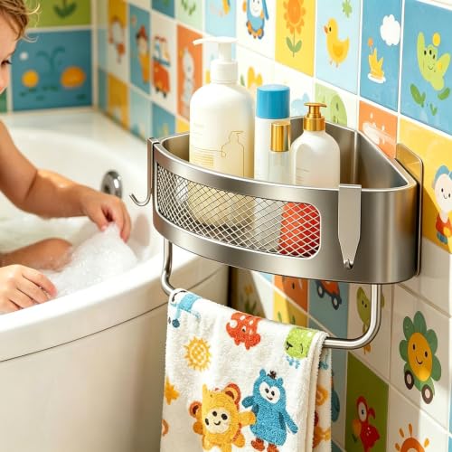 Étagère murale de salle de bain sans perçage triangulaire étanche