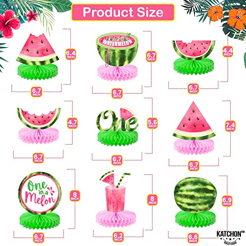 Image of KatchOn, One In A Melon Centerpieces - Pack of 9 | One in a Melon Party Decorations | Watermelon Birthday Decorations, Watermelon Centerpieces for Tables for Birthday, Baby Shower, Summer Party Decor