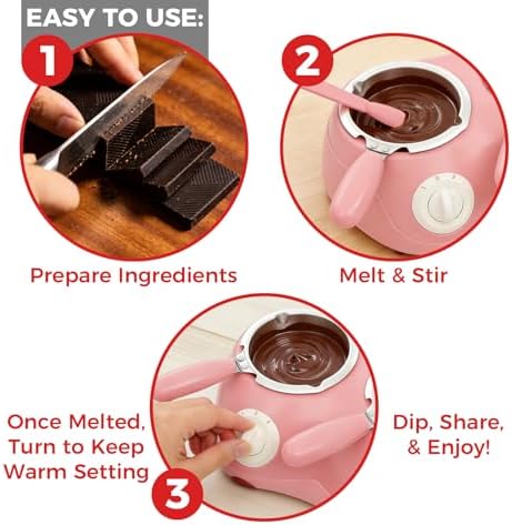 Dual Pot Chocolate Melting Machine â 110V Electric Chocolate & Candy Melter with 2âGear Temperature Control, DIY Molds & Complete Fondue Accessory Set for Home Parties & Kitchen Use - 2