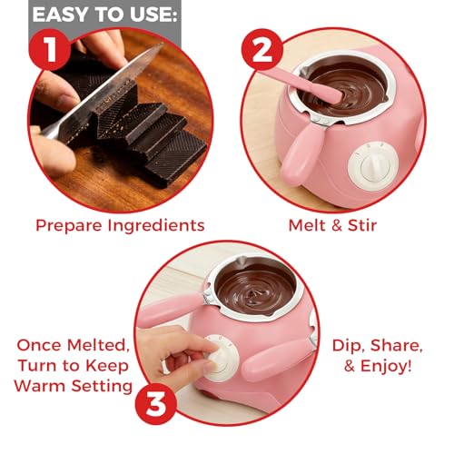Dual Pot Chocolate Melting Machine – 110V Electric Chocolate & Candy Melter with 2‑Gear Temperature Control, DIY Molds & Complete Fondue Accessory Set for Home Parties & Kitchen Use - Thumbnail 3