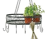 Deckenhänger Topfhänger oval aus Metall in Farbe schwarz