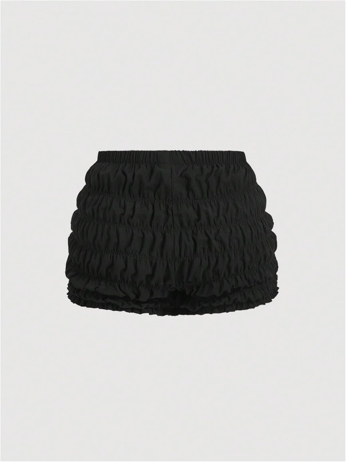 SHENHE Women's Plus Size Ruffle Shorts Y2k Bow Elastic Waist Bloomers Frilly Micro Shorts - Image 2