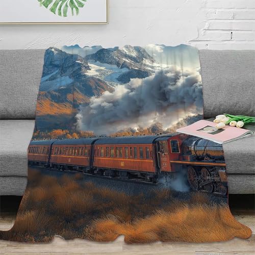Couverture train à vapeur : le plaid isolant contre le froid pour lit et voyage - 3