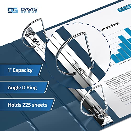 Premium Economy 1-Inch Binder, 3-Ring Binder For School, Office, Or Home, Colored Binder Notebook, Pack Of 6, D Ring, Navy Blue #TOP1