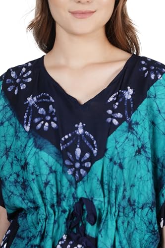 Image of Onekbhalo Women's Cotton Floral Kaftan Nighty Maxi Gown (OK Free Size)