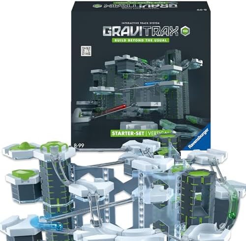 Ravensburger GraviTrax PRO Starter-Set Vertical - Kugelbahn ab 8 Jahre | Murmelbahn ab 8 Jahre, 145 Bauteile, 6 Kugeln, Konstruktionsspielzeug, Alleine bespielbar, Geschenk für Kin