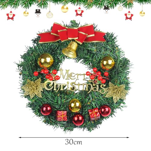 Christmas Wreaths for Front Door, Front Door Decoration 30cm Christmas Decorations Artificial Winter Garland, Christmas Garland Wreaths, for Shopping Malls Shop Windows Wreaths — photo 2