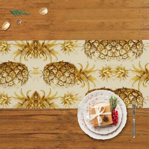 Chemin de table ananas doré de prestige pour décoration de table de mariage chic - 6