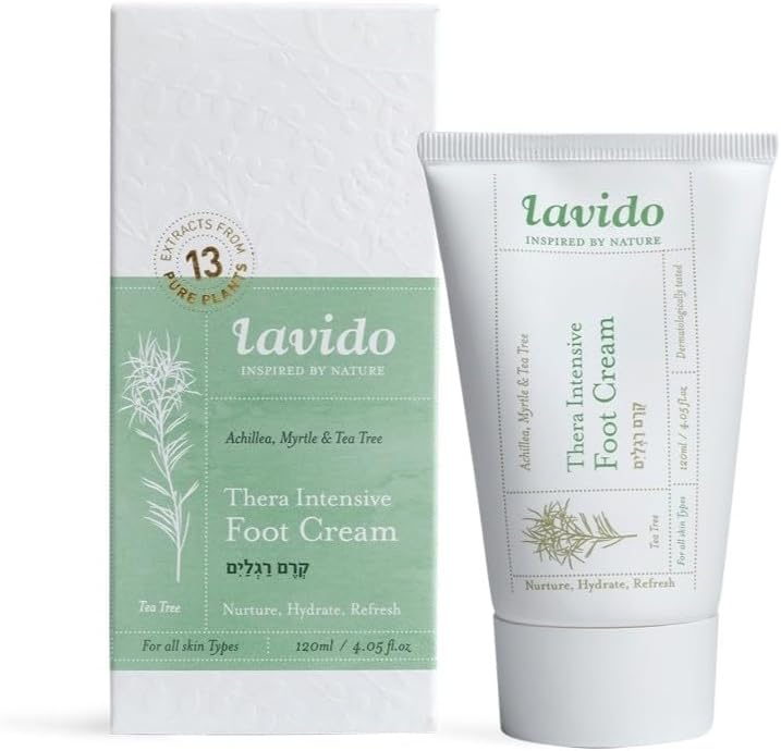Lavido - Natural Thera Intensive Foot Cream | Treat, Deodorize + Condition Dry, Cracked Skin (4 oz | 120 ml)