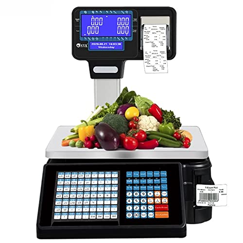 Báscula digital con código de barras y impresora miniatura 1