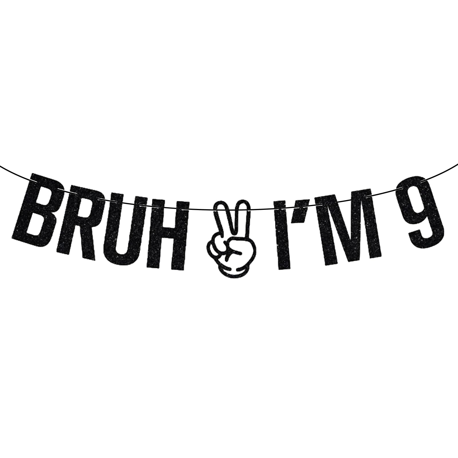 Happy 9th Birthday Banner – Flashing Black Banners for Boys and Girls – 9th Birthday Decorations (Age9) — image 1