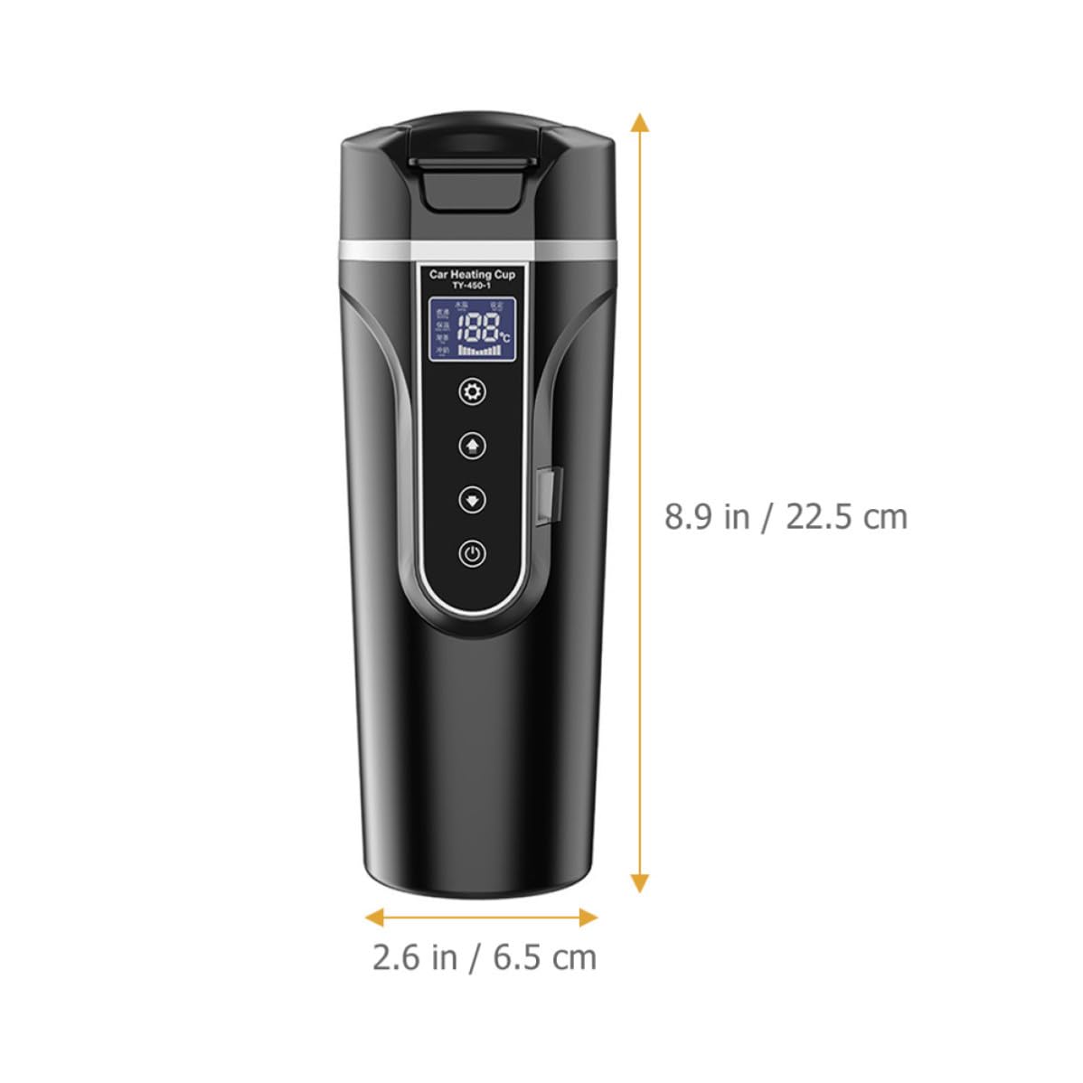 Ciieeo Autoheizungs Wasserbecher 450ml aus Edelstahl mit Schnellheizung
