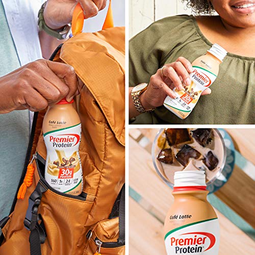 Premier Protein Shake, Café Latte, 30g Protein, 1g Sugar, 24 Vitamins