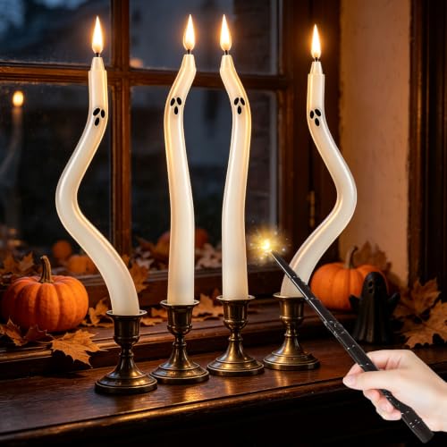 Velas LED de Halloween para iluminar tus fiestas, juego de 4 unidades Nexoria