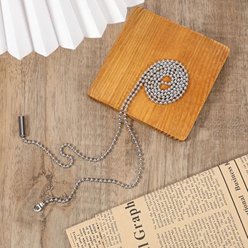 Image of 4Pcs Ceiling Fan Pull Chain Extender 1 Meter Stainless Steel Pull Chains String Extension qith Connector,3mm Beaded Ball Light Switch Chain Extender for Ceiling Fans and Light Fixtures