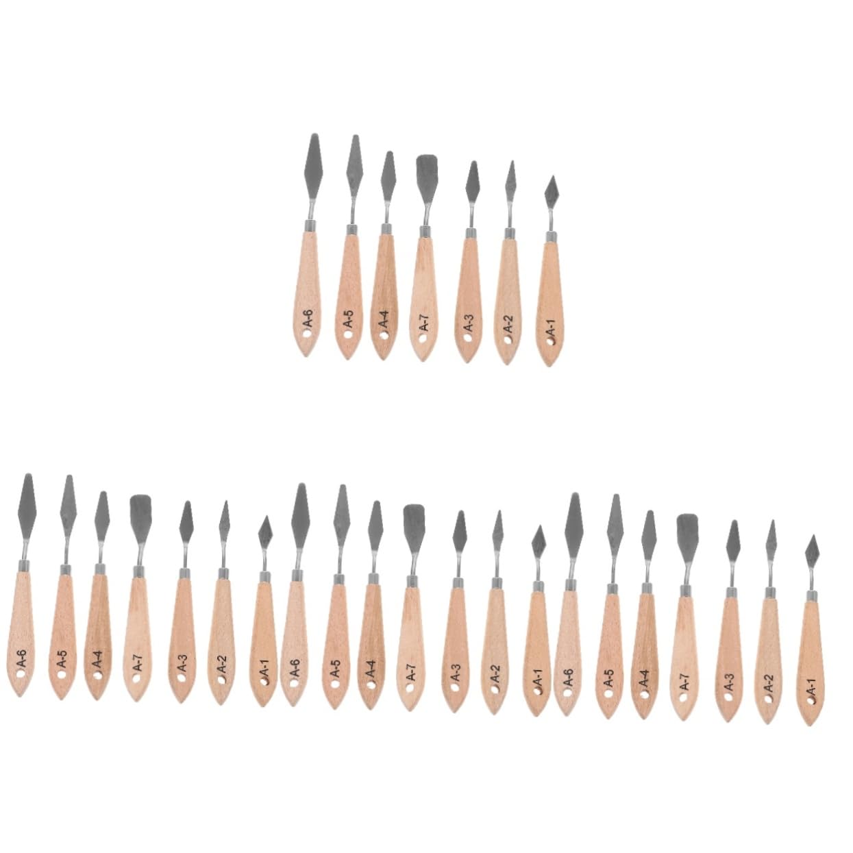 Tofficu 4 Set Coltello Per Pittura A Olio D'arte Raschietto Vernice Pittura Ad Olio Bordo Di Vernice Lavapennelli Tavolozza Raschietto Per Pittura Spatola Da Disegno Di Legno 7 Pezzi * 4