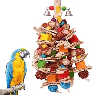 MYMULIKE Bird Toy Parrot Toy Made with Nature Corn Cob, Strong Parrot Chewing Toy, Best Toys for African Grey, Amazon Parrots, Parakeets, Budgie, Finch, Cockatiels, Conures ect