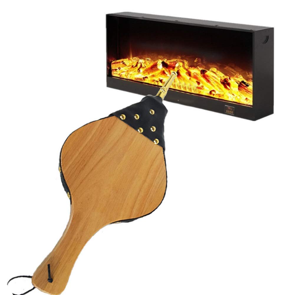 Fuelles, Soplador de Fuelle for Chimenea, Bomba de Fuelle Manual, Accesorios de Herramientas for Fuego de Barbacoa con Correa de Cuero Colgante, soplador de Aire de Madera