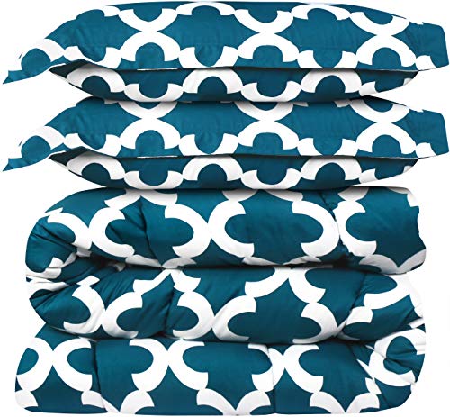 Image of Utopia Bedding Printed Comforter Set (King /Cal King, Teal) with 2 Pillow Shams - Luxurious Brushed Microfiber - Down Alternative Comforter - Soft and Comfortable - Machine Washable