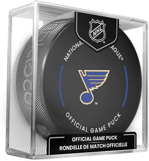 Blues Official Game Hockey Puck with Holder