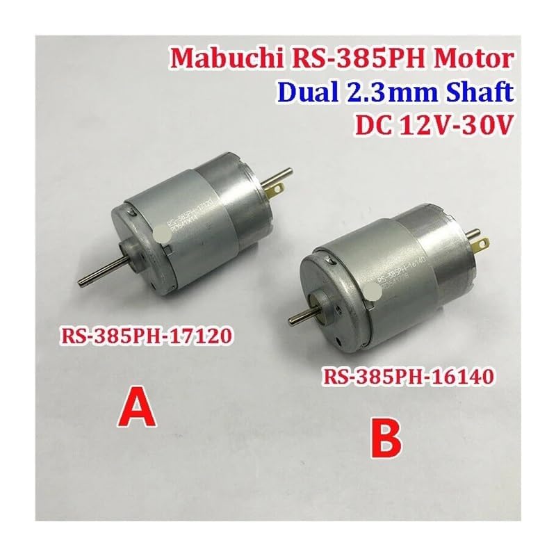 POWTAXBJGD RS-385PH-17120/16140 Electronic Starter DC12V 18V 24V 30V High Speed High Torque Dual Shaft(Khaki)