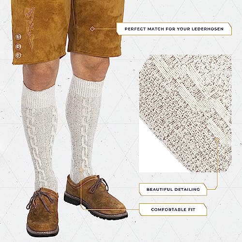 BAVARIA TRACHTEN Lederhosen Socks for Men - German Oktoberfest High Knee Bavarian Socks3