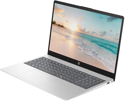 HP 15.6 Business & Student Laptop Computer, 8GB RAM 256GB SSD, Intel 10-Core i5, Windows 11 Home with Copilot AI, Fingerprint Reader, Backlit Keyboard, PLUSERA Earphones & 8-in-1 Hub Included, Silver