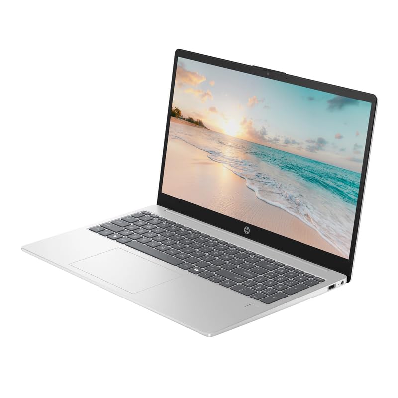 HP 15.6" FHD Business & Student Laptop Computer, 8GB RAM 512GB SSD, 8-Cores Intel Core i3 Processor, Windows 11, Fingerprint Reader, PLUSERA Earphones & 8-in-1 Hub Included, Natural Silver