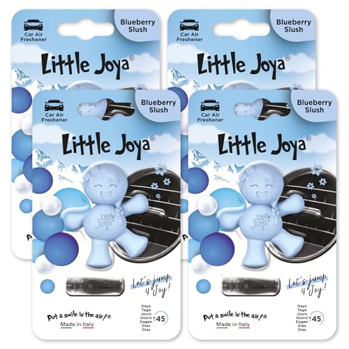 Little Joya Standard Car Air Freshener By Little Joe, 45-Day Long-Lasting Fragrance, Strong Scented Vent Clip for Car Interior Home & Office - 4 Pack Blueberry Slush (Blue)