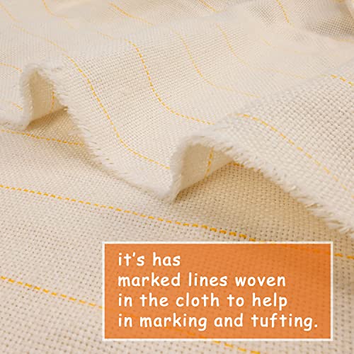 Yoquare NEW RUG PUNCH SET 2.1*1.5 & 1.8*1.2 83 Inchx59 Inch Primary Tufting Cloth With Marked Lines, 70.9 Inchx47.2 Inch Tufting Non-Slip Rug Backing Fabric thumb #3