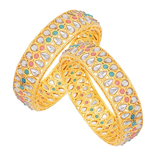 Sukkhi Sublime Gold Plated Traditional (Set of 2) Bangles For Women (B100518_2.8) (B09QXF41ZQ) Amazon Price History, Amazon Price Tracker