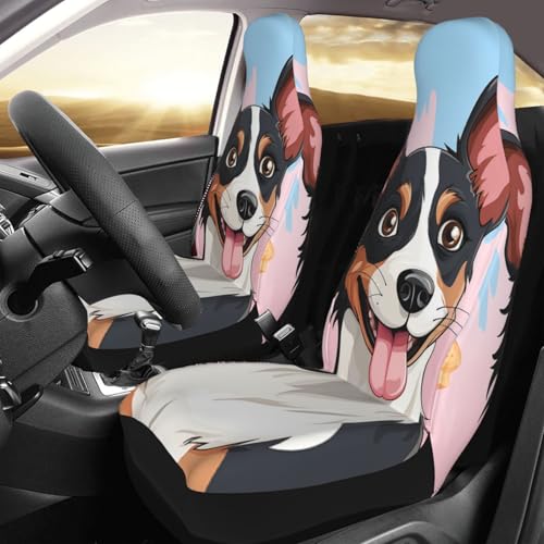 Housse de siège de voiture rat terrier : lot de 2 protections respirantes pour l'avant du SUV