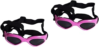 Toddmomy 2 Piezas Gafas para Mascotas Perros pequeños y Anti-UV Gafas Regulables Gafas Colores Mascotas Gafas Sol Gafas Sol para Perros Universal Gafas protección Rosa